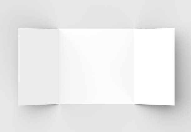 istock Square gate fold brochure mock up isolated on soft gray background. 3D illustrating. 912846464