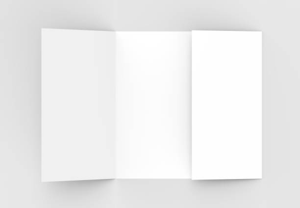 istock Square gate fold brochure mock up isolated on soft gray background. 3D illustrating. 912848878