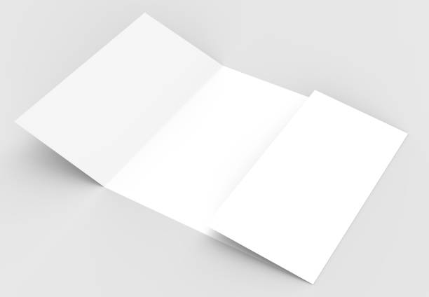 istock Square gate fold brochure mock up isolated on soft gray background. 3D illustrating. 912849218
