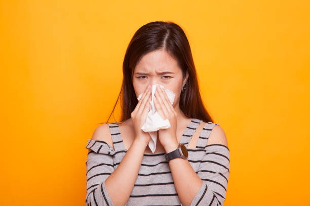 istock Young Asian woman got sick and flu. 912853264
