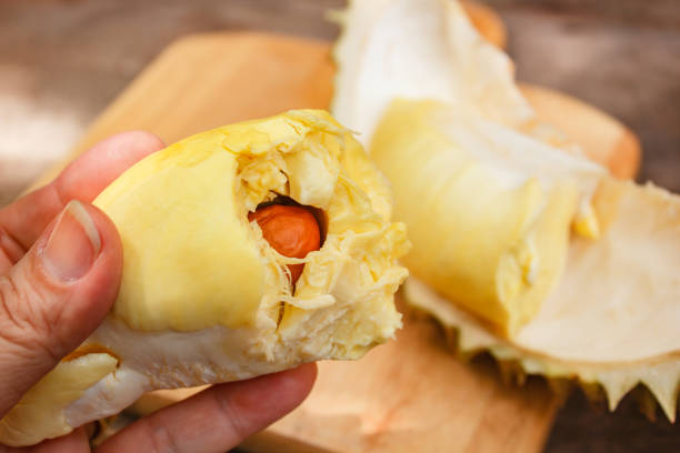 istock Durian on a wooden background. 912854096