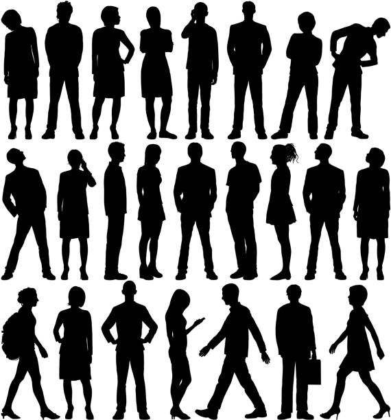 sehr detaillierte personen - shadow men silhouette people stock-grafiken, -clipart, -cartoons und -symbole