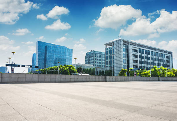 istock modern business building with glass wall from empty floor 912858336