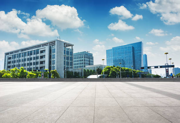 istock modern business building with glass wall from empty floor 912858346