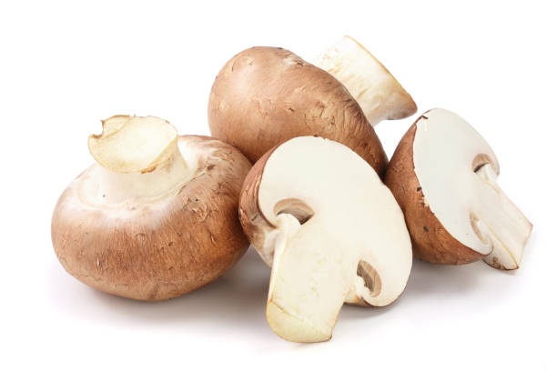 istock Royal Brown champignon with half isolated on white background 912863682