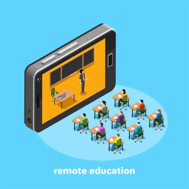 Vector illustration of remote education