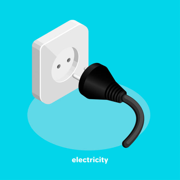 электричество - electric plug outlet network connection plug electricity stock illustrations