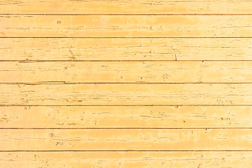 Yellow painted wood background texture with copy space