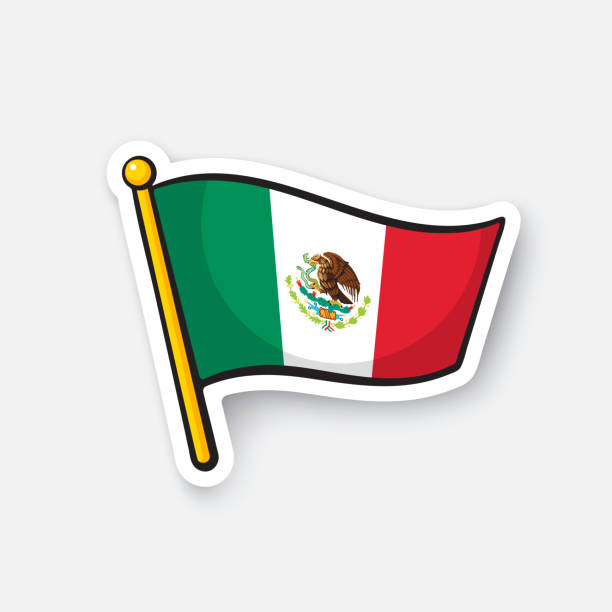 naklejka flaga narodowa meksyku - patriotism usa flag jewelry stock illustrations