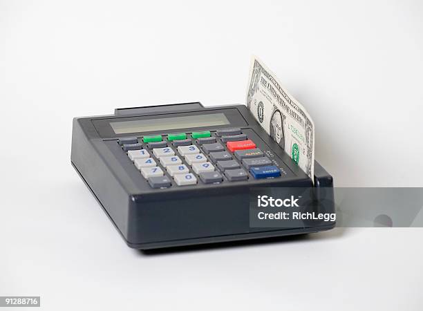 Credit Card Reader With Dollar Stock Photo - Download Image Now - American One Dollar Bill, Bringing Home The Bacon, Color Image