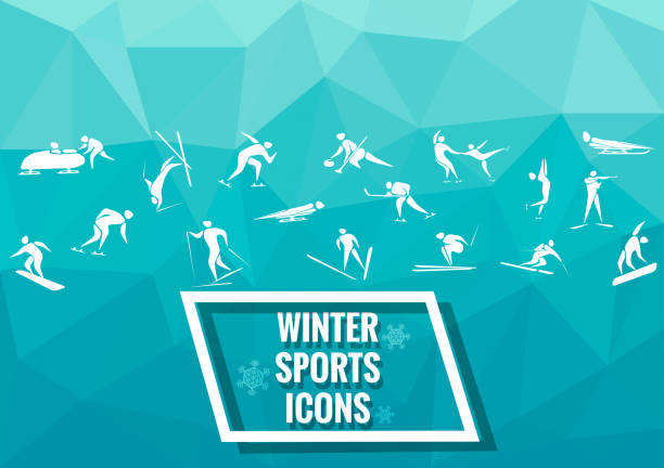 wintersport neue - kurzstrecken eisschnelllauf stock-grafiken, -clipart, -cartoons und -symbole