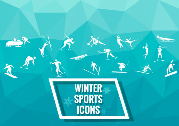 illustrazioni stock, clip art, cartoni animati e icone di tendenza di sport invernali nuovo - figure skating