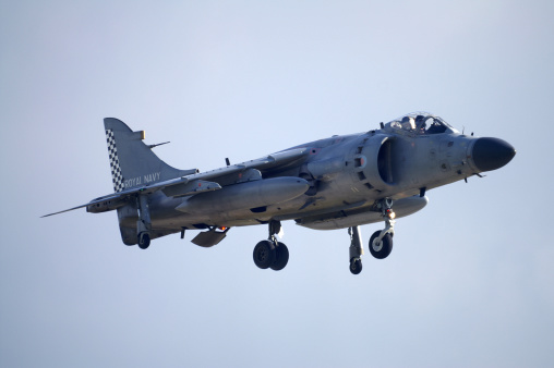 RN Sea Harrier in the hover