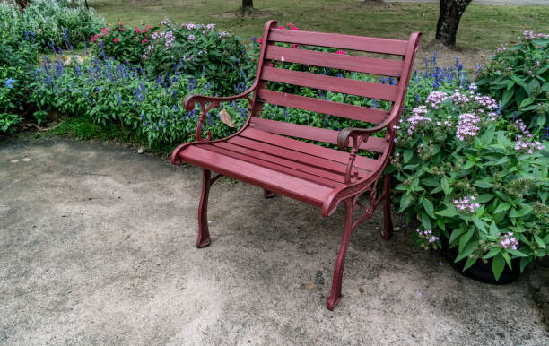 istock Metal bench in the park 912891546