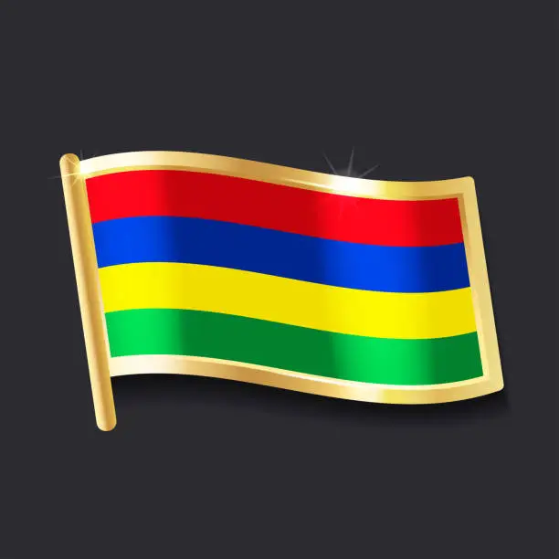 Vector illustration of Badge Mauritius