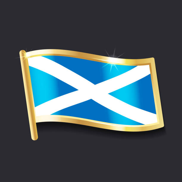 Badge Scotland flag of Scotland in the form of badge, flat image shanghai cooperation organization stock illustrations