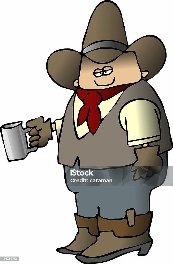 Cowboy caffè - Illustrazione stock royalty-free di Adulto