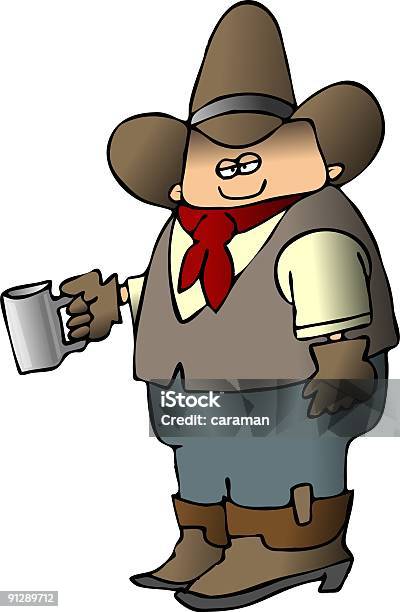 Cowboy Caffè - Immagini vettoriali stock e altre immagini di Adulto - Adulto, Caffè - Bevanda, Cappello