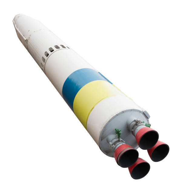 istock Spaceship with four nozzles isolated on a white background. 912900224