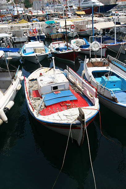 istock colorful boats in Hydra 91291466