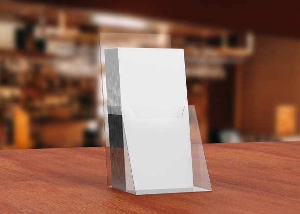 Acrylic Brochure Holder Acrylic Glass, Box - Container, Commercial Sign, Container, Document digital viewfinder stock pictures, royalty-free photos & images