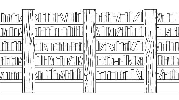 책장 - bookstore book stack backgrounds stock illustrations