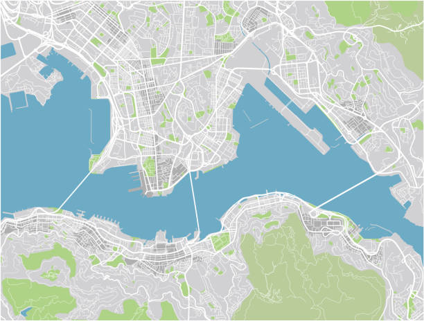 香港的向量城市地圖, 有組織好的分層。 - hong kong 幅插畫檔、美工圖案、卡通及圖標