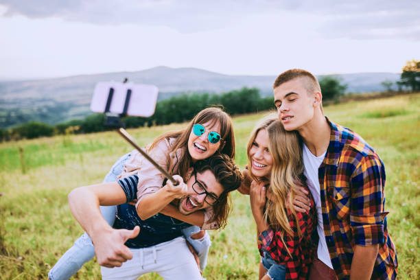 istock Group of friends taking a selfie. 912924116
