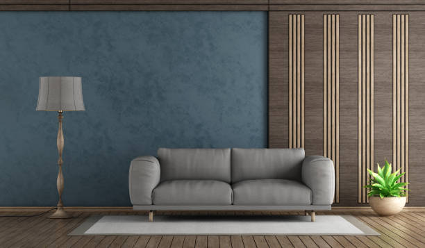 istock Elegant blue living room withh gray sofa 912924956