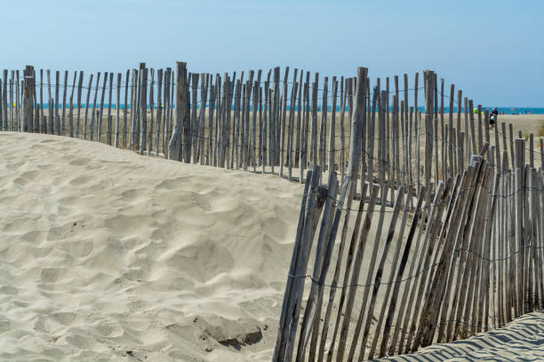 istock Nice white sand beach at Le Grau du Roi, France's Languedoc coast, is known as Plage de l'Espiguette near Port Camargue 912924964