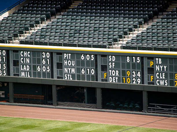 Baseball statistics board stadium baseball score board scoreboard stadium sport seat stock pictures, royalty-free photos & images