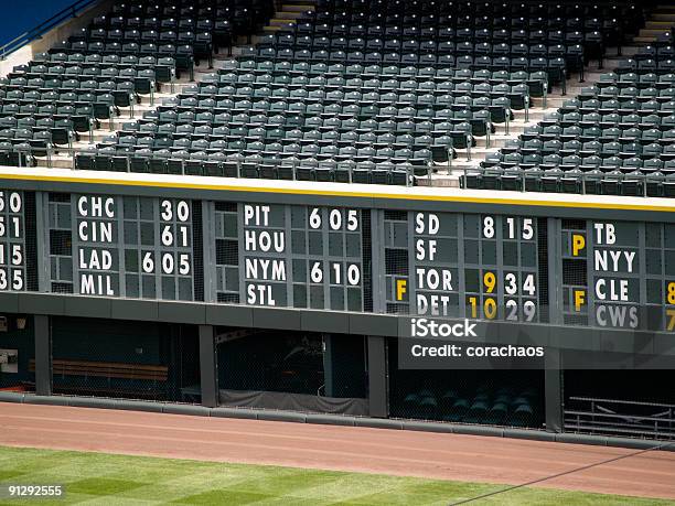 Baseball Statystyki Tablica - zdjęcia stockowe i więcej obrazów Baseball - Baseball, Dane, Stadion