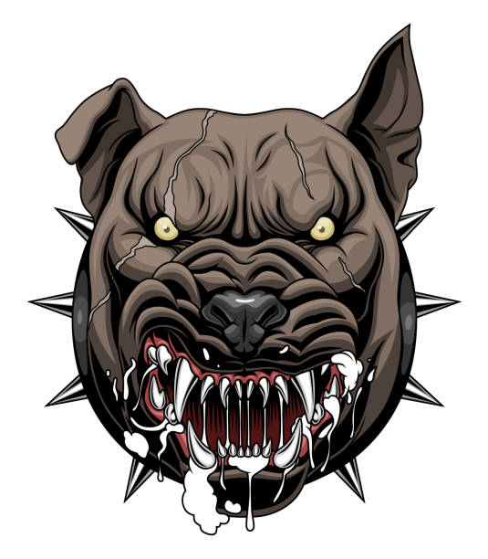 Mad angry dog Vector illustration of mad dog head. angry dog barking cartoon stock illustrations