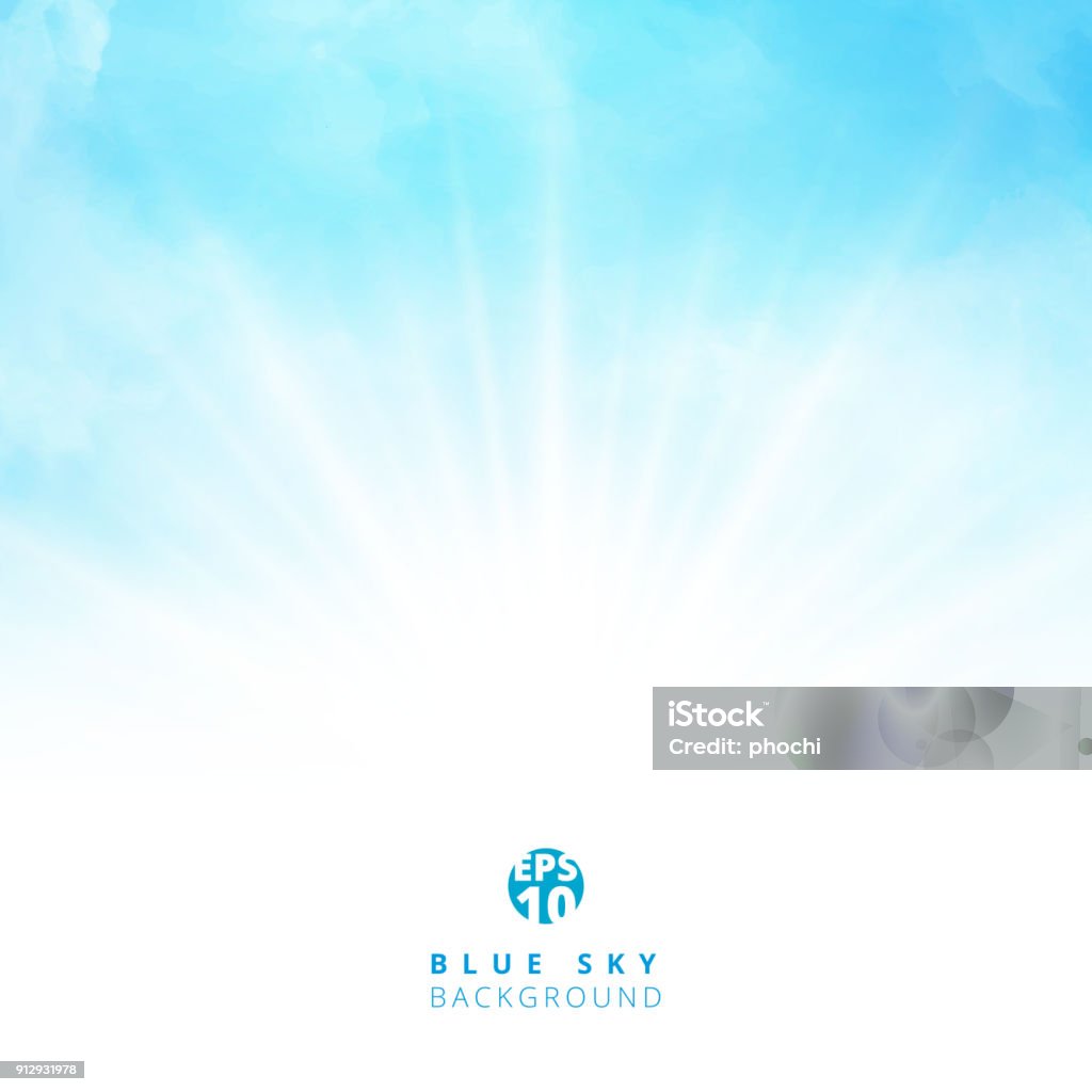 White Cloud Detail in blauer Himmel mit Beleuchtung leere Kopie Raum für Ihren text - Lizenzfrei Bildhintergrund Vektorgrafik