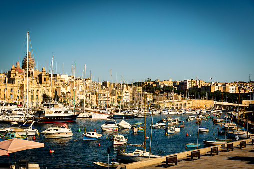 Vittoriosa Marina between Senglea and Birgu in Valletta, Malta