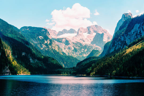 istock Fantastic morning on mountain lake Gosausee 912936348