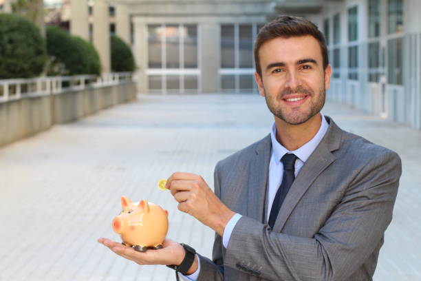 istock Thrifty man taking care of his future 912936444