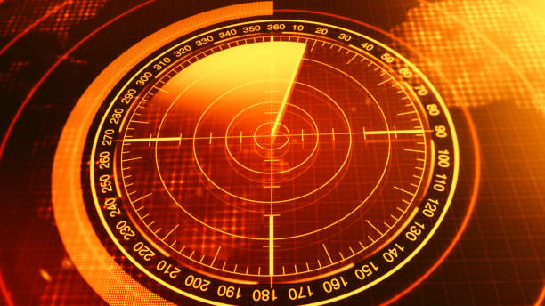 istock Sonar Screen For Submarines And Ships. Radar Sonar With Object On Map. Futuristic HUD Navigation monitor 912943916
