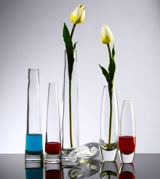 istock Decorative glass vase with artificial flowers 912945174