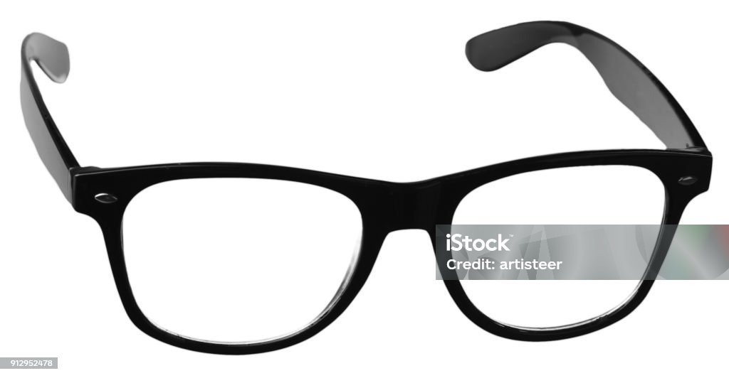 Glasses. Horn Rimmed Glasses - Isolated Bifocals Stock Photo