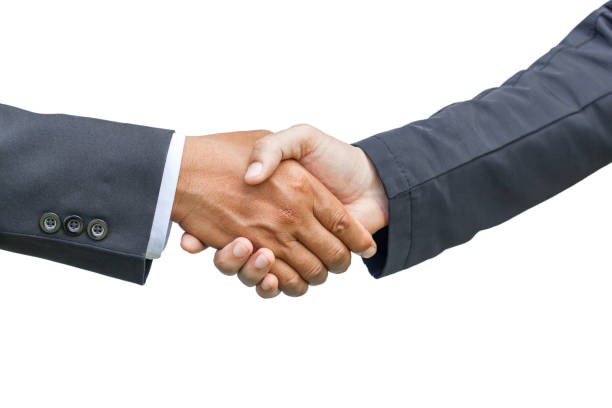 istock Handshake. It is a collective agreement to work. isoleted, clipping path 912953688