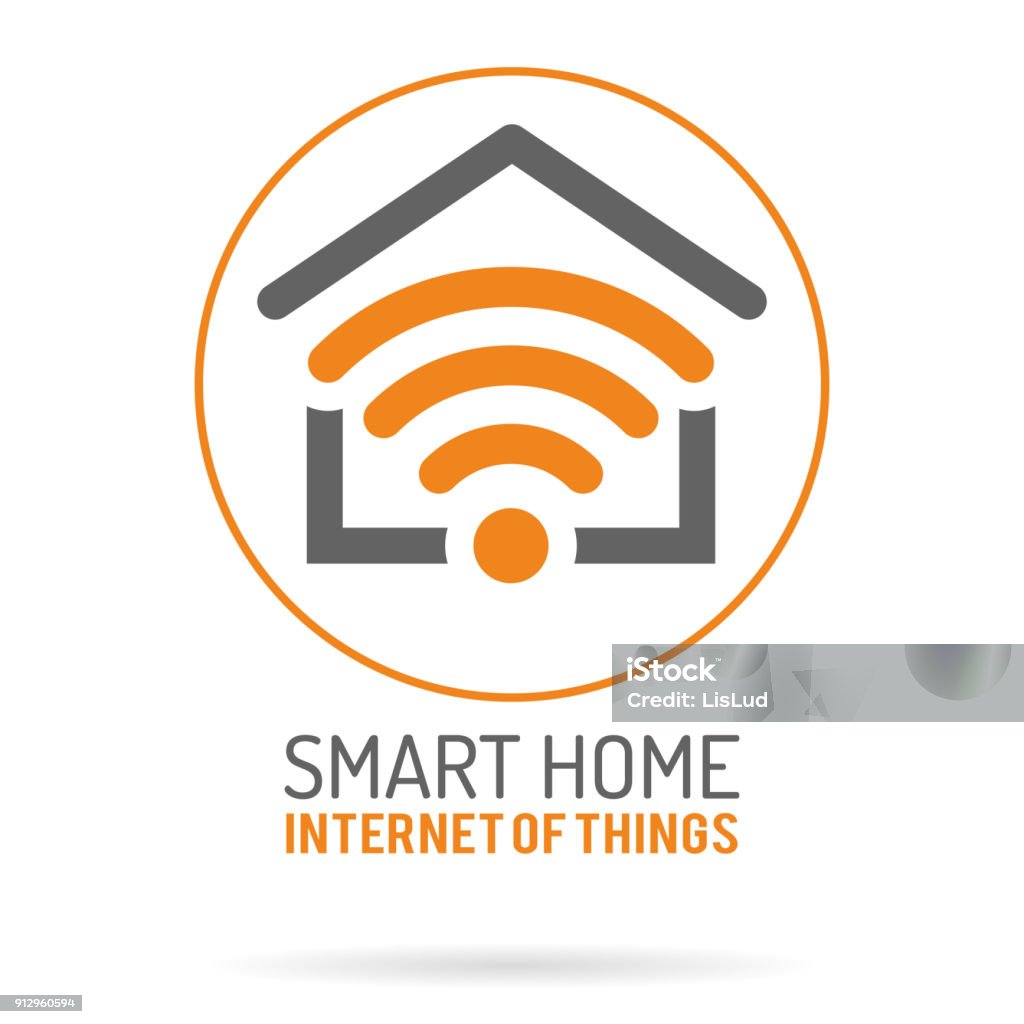 Smart Home and Internet of Things symbol Smart Home and Internet of Things symbol. Smart House with WiFi symboltype. Flat style icons. Isolated Vector Illustration Home Automation stock vector