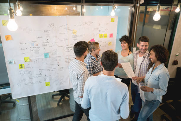 istock Group of people brainstorming at a creative office 912986548