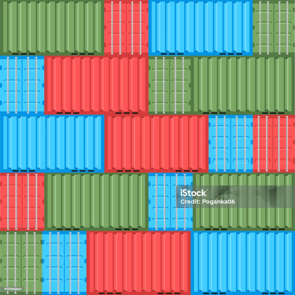 Cargo Container Pattern Cargo Container Seamless Pattern In Flat Style Stock Illustration ...