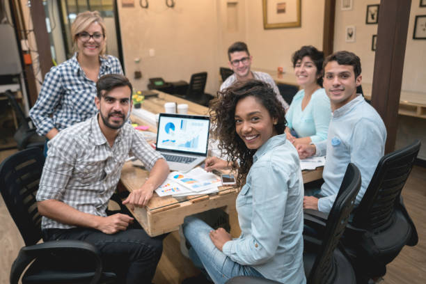 istock Creative group of people working together at the office 912986750