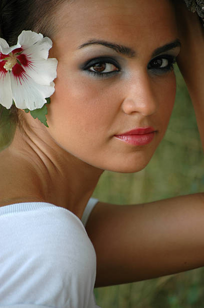 istock Beautiful Girl with Flower 91298794