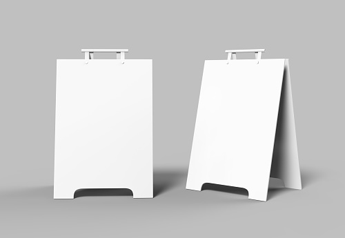 Crezon o armazón de PVC tableros de emparedado para diseño imitan para arriba y presentación. blanco en blanco 3d procesamiento ilustración. photo