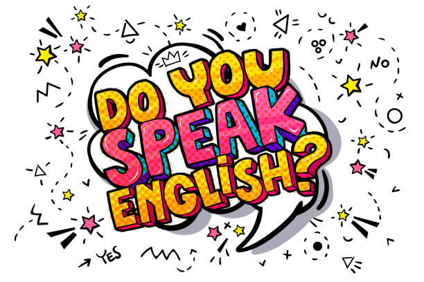 Concept of studying English. Concept of studying English or travelling. Do you speak English in comics speech bubble in pop art style. england stock illustrations