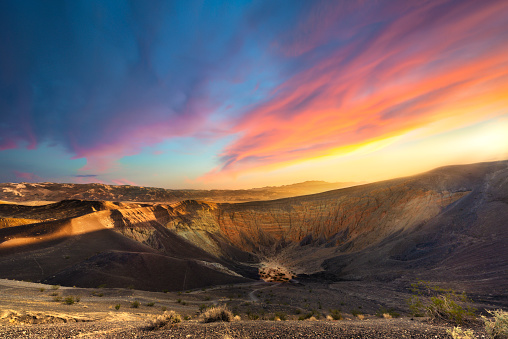 Dazzling light at the edge of Ubhebe Crater in Death Valley, CA