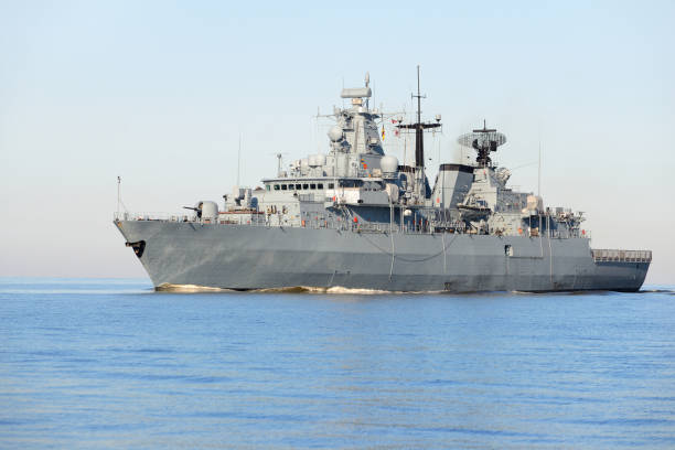istock Warship on the sea 913017210